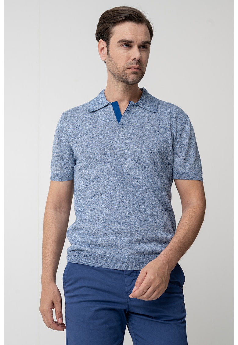 Tricou polo slim fit din amestec de bumbac