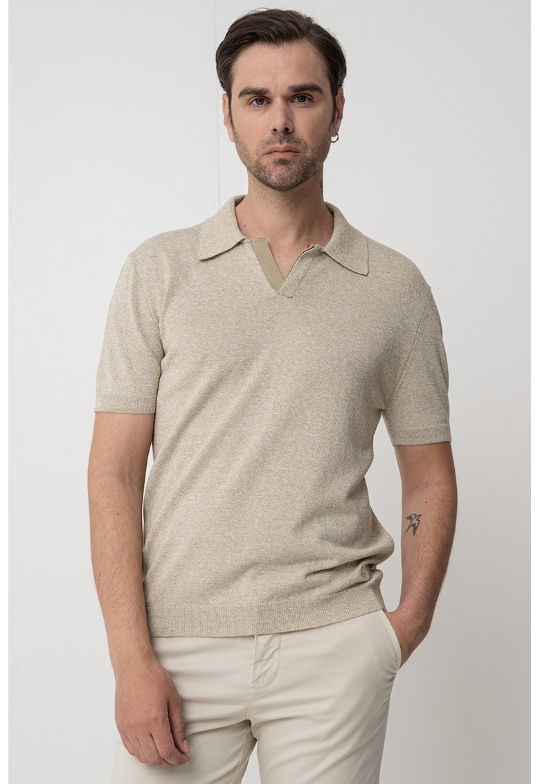 Tricou polo slim fit din amestec de bumbac