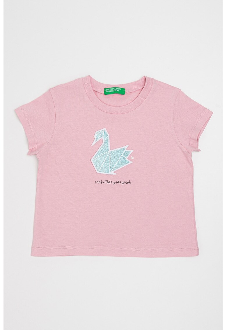 Tricou cu aplicatii stralucitoare - Roz/Albastru