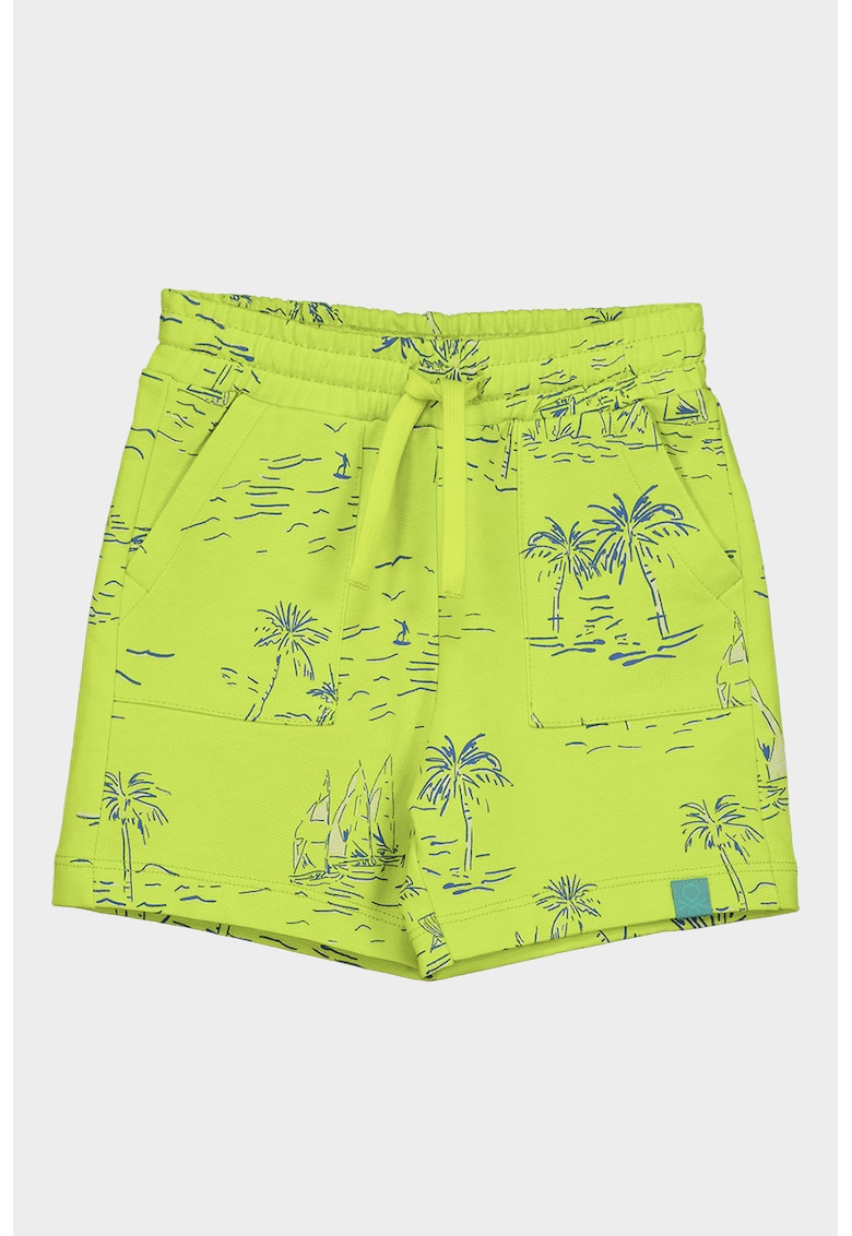 Bermude din bumbac cu imprimeu tropical