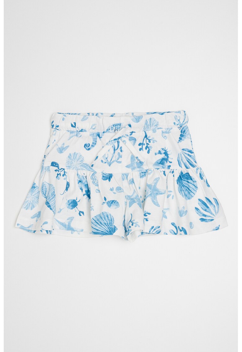 Fusta mini cu imprimeu grafic - Alb/Albastru