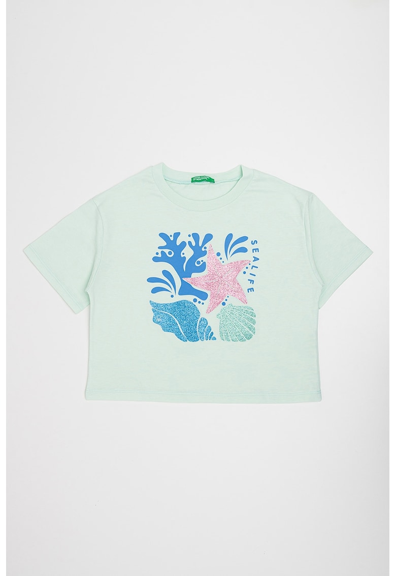 Tricou cu imprimeu grafic - Albastru royal/Verde menta