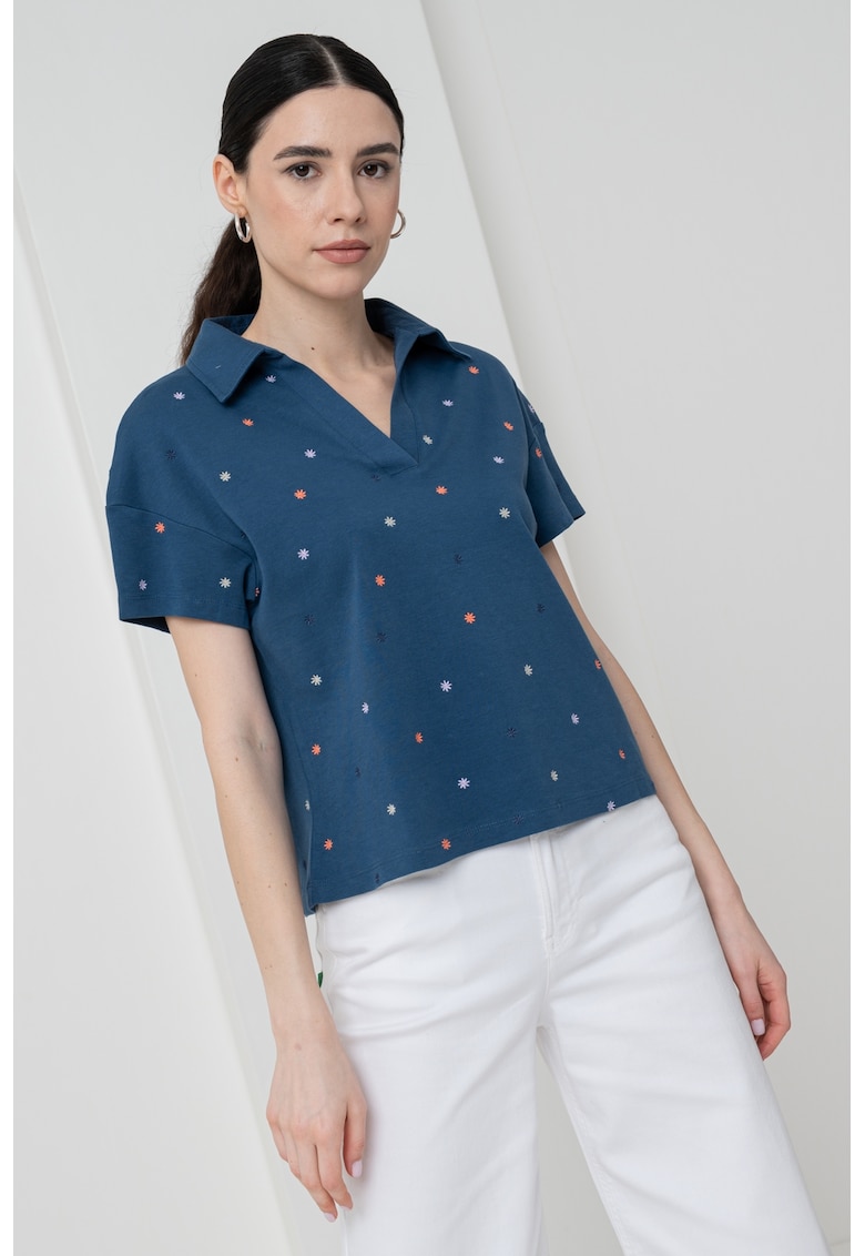 Tricou polo cu croiala lejera