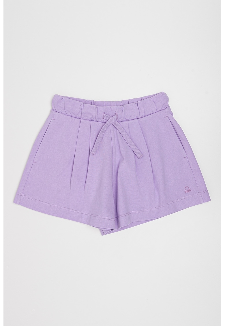 Pantaloni scurti de bumbac cu snur - Lila