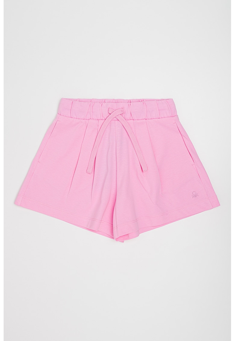 Pantaloni scurti de bumbac cu snur de ajustare - Roz