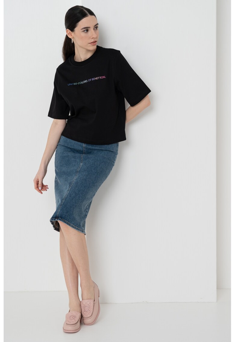 Tricou cu logo - Verde/Negru/Albastru