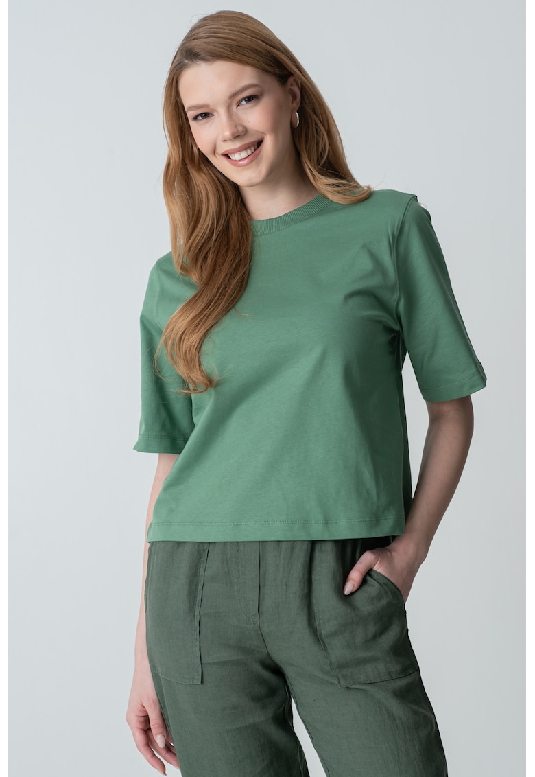Tricou lejer de bumbac - Verde englez
