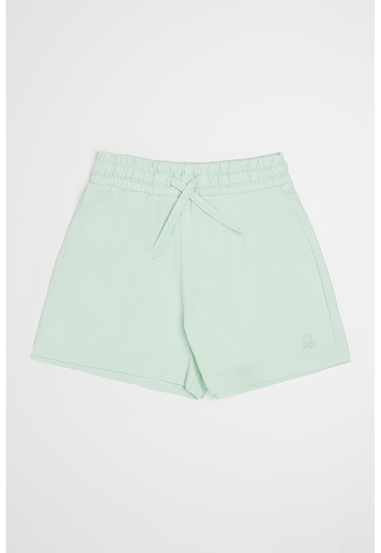 Pantaloni scurti cu snur si logo brodat