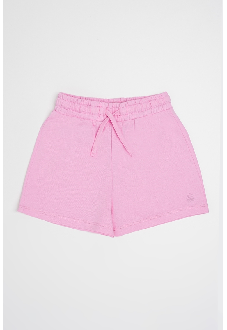 Pantaloni scurti cu snur si logo brodat