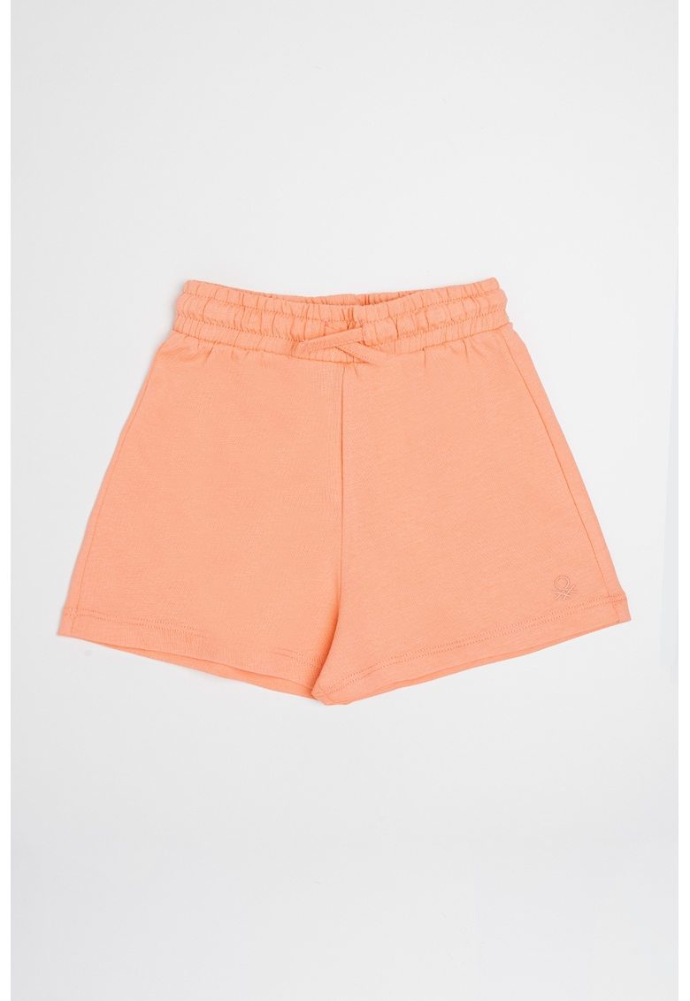 Pantaloni scurti cu snur si logo brodat
