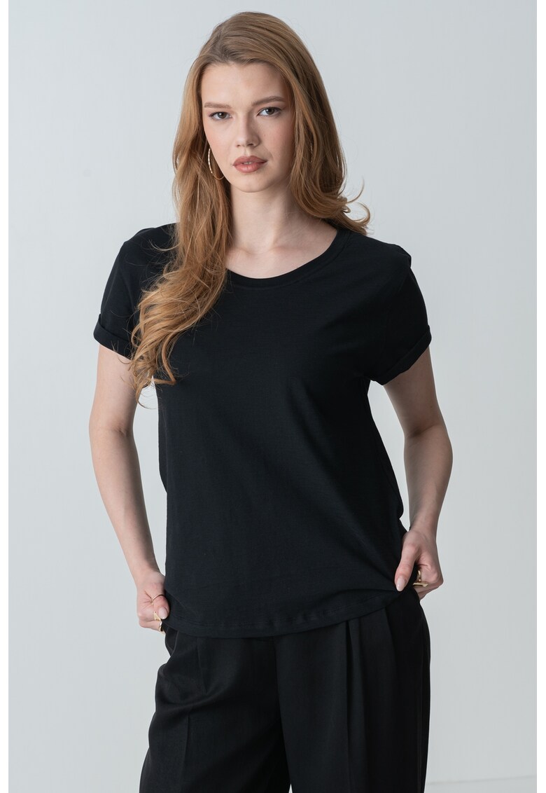 Tricou cu decolteu rotund - Negru