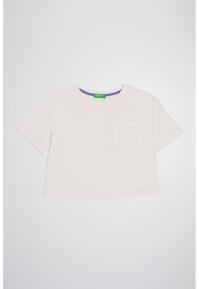 Tricou de bumbac cu buzunar pe piept