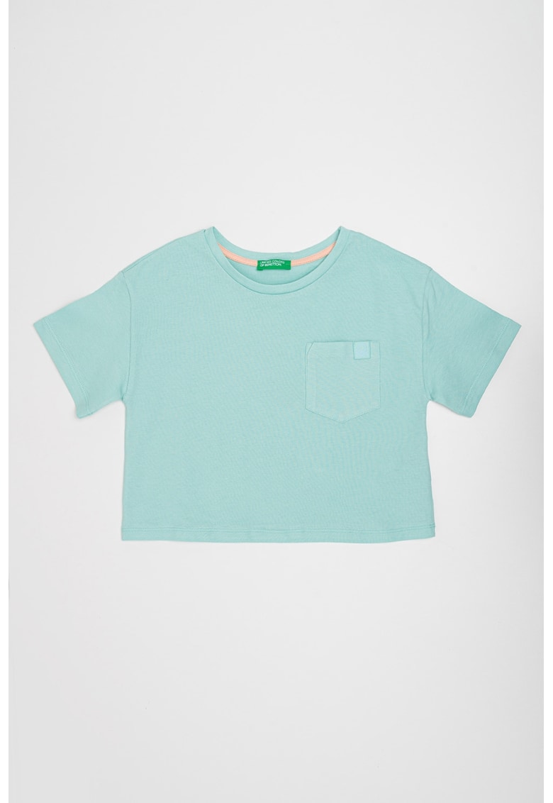 Tricou de bumbac cu buzunar pe piept