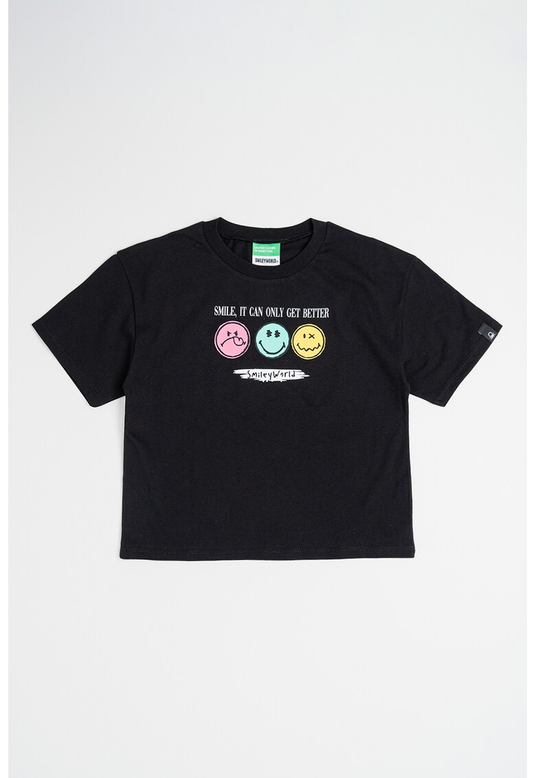 Tricou de bumbac cu imprimeu - Verde/Negru/Galben