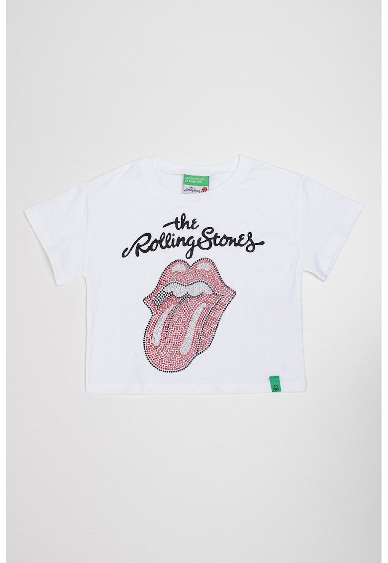 Tricou cu imprimeu si aplicatii de strasuri