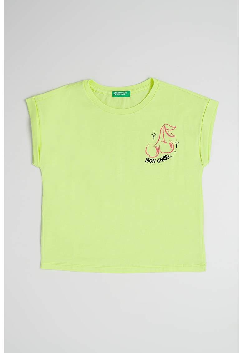 Tricou cu imprimeu text - Verde lime