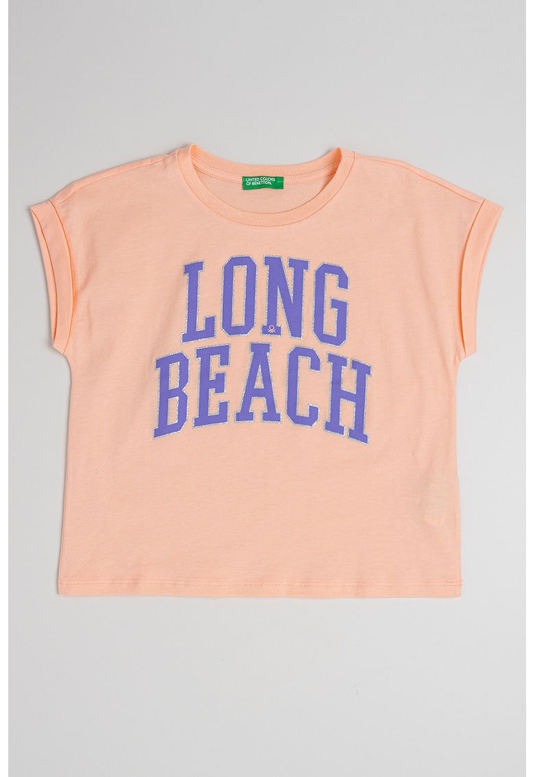 Tricou cu imprimeu text - Roz somon/Ametist/Argintiu