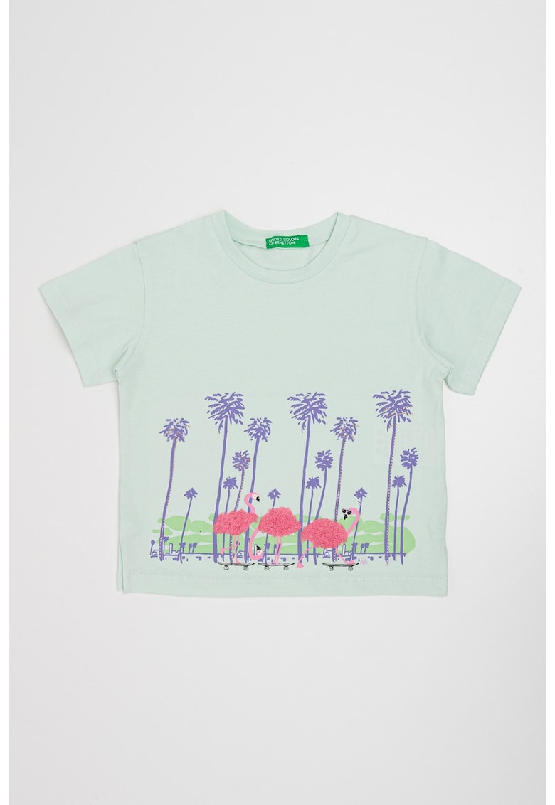 Tricou cu decolteu la baza gatului - Violet/Verde menta