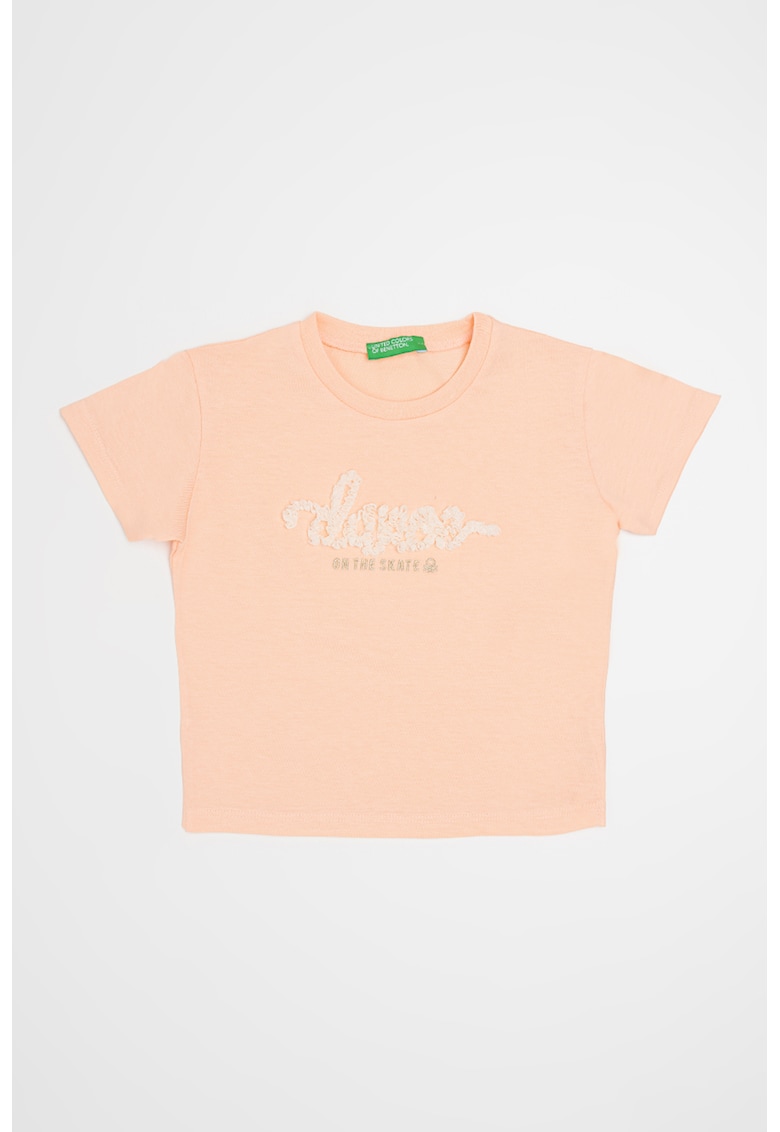 Tricou cu decolteu la baza gatului - Piersica