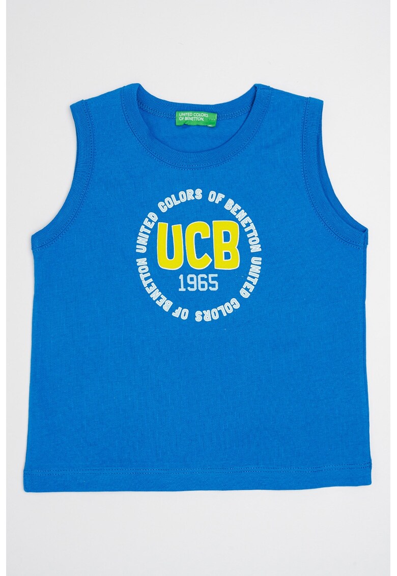 Top cu imprimeu logo - Albastru royal/Verde lime