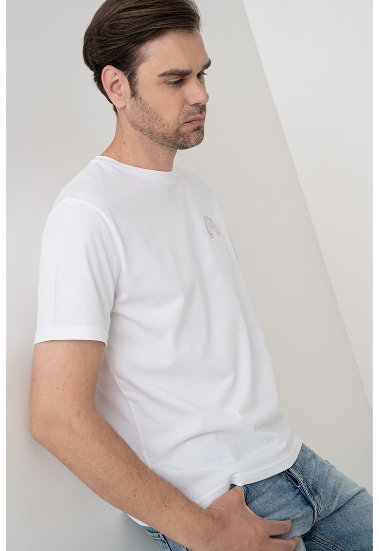 Tricou cu imprimeu grafic - Alb/Albastru inchis/Roz