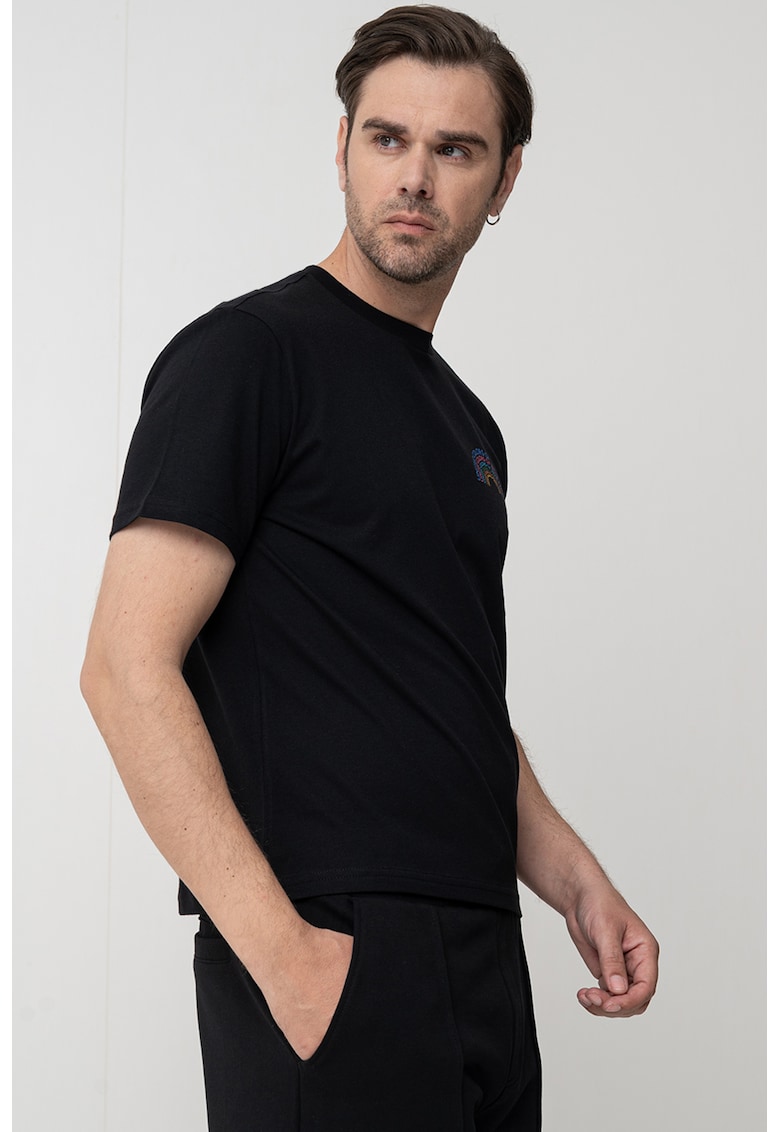 Tricou cu imprimeu grafic - Negru/Roz/Albastru