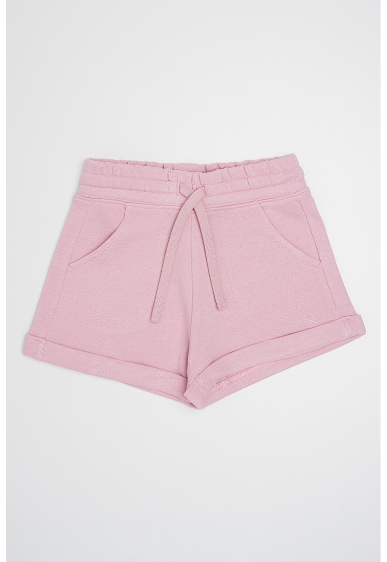 Pantaloni scurti cu snur de ajustare in talie - Fucsia