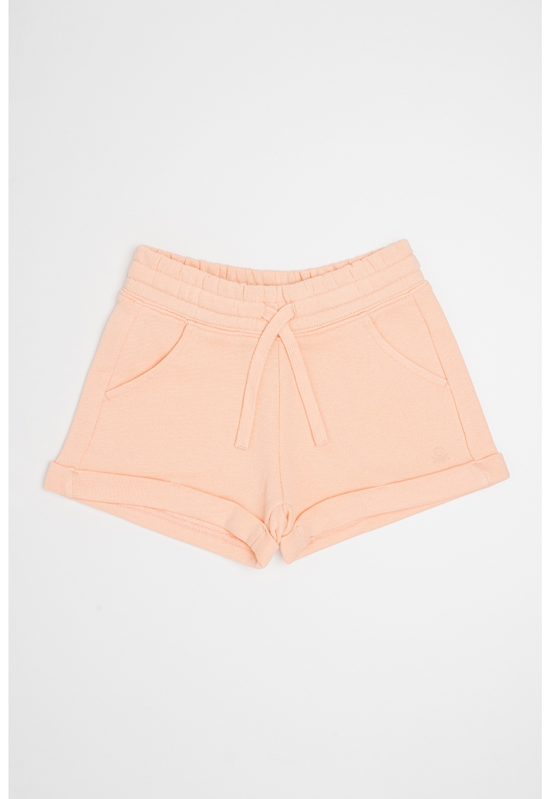 Pantaloni scurti cu snur de ajustare in talie - Portocaliu pal