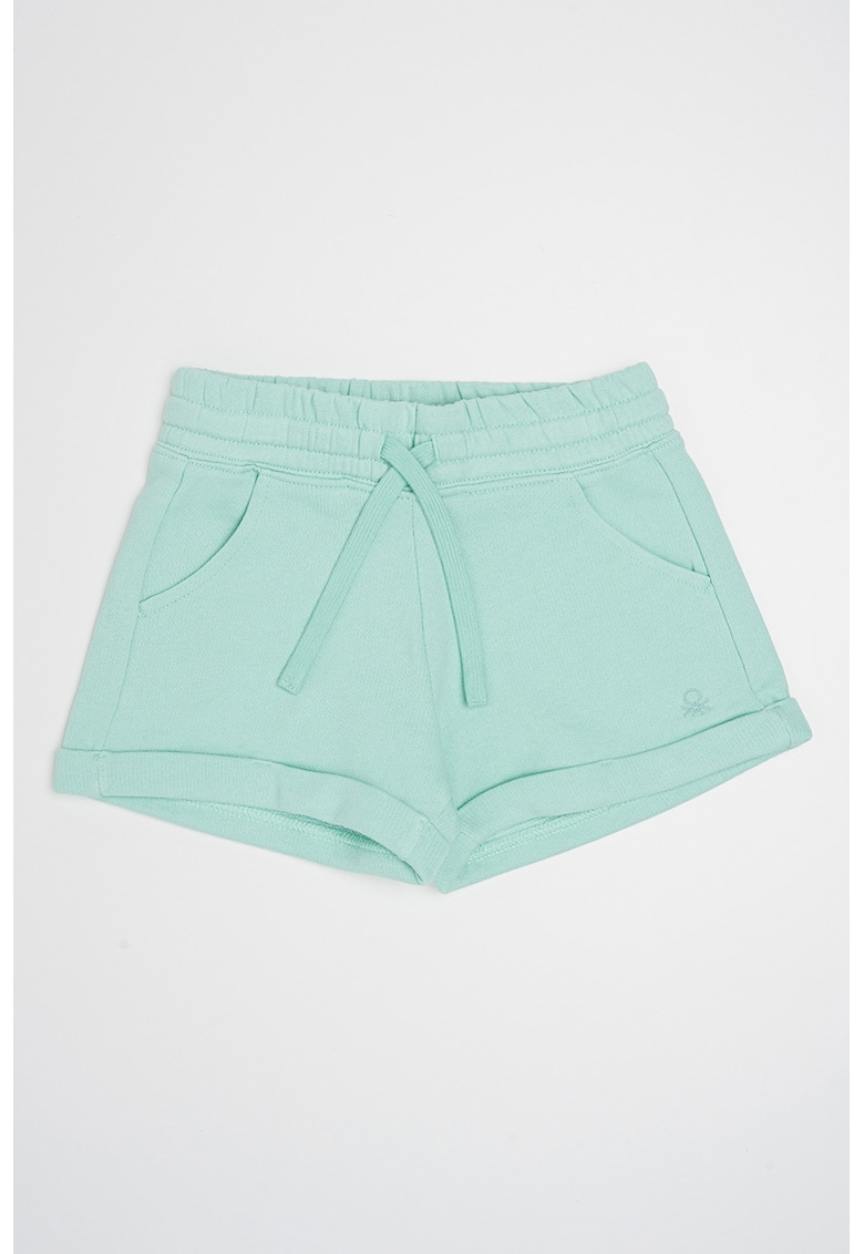 Pantaloni scurti cu snur de ajustare in talie - Verde persan