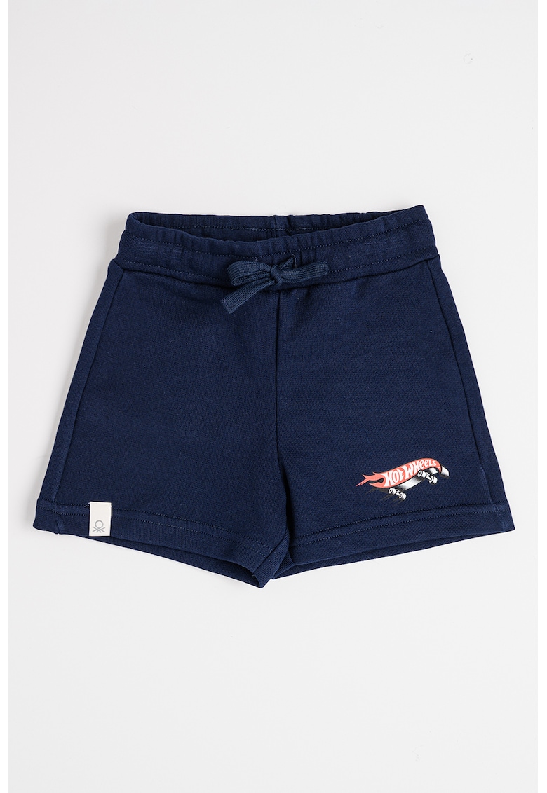 Pantaloni scurti cu imprimeu discret - Bleumarin
