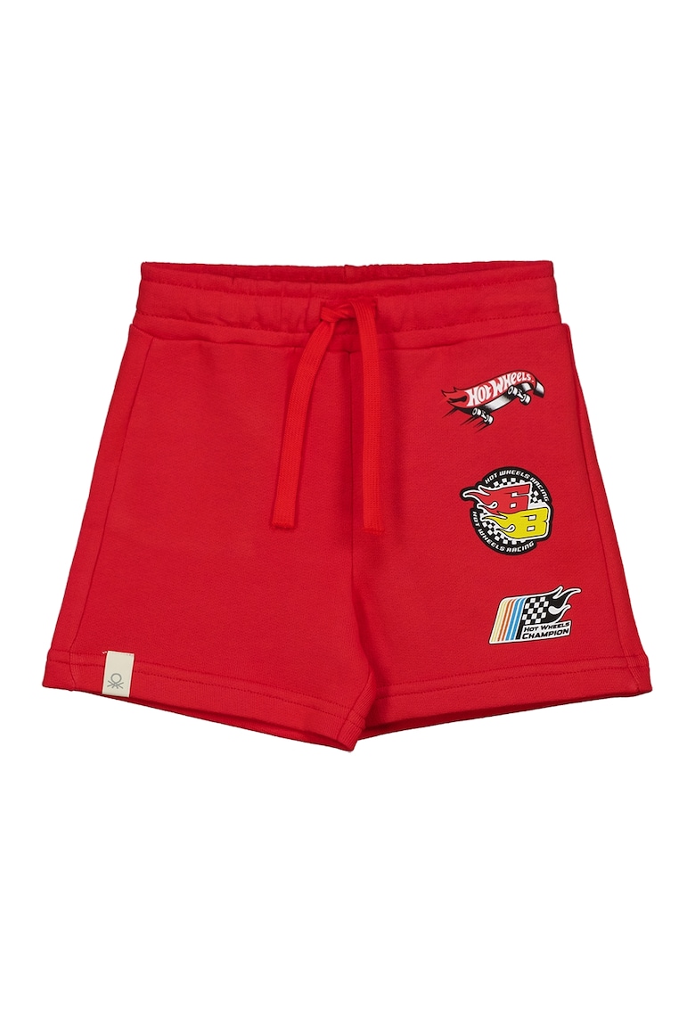 Pantaloni scurti cu imprimeu discret - Rosu