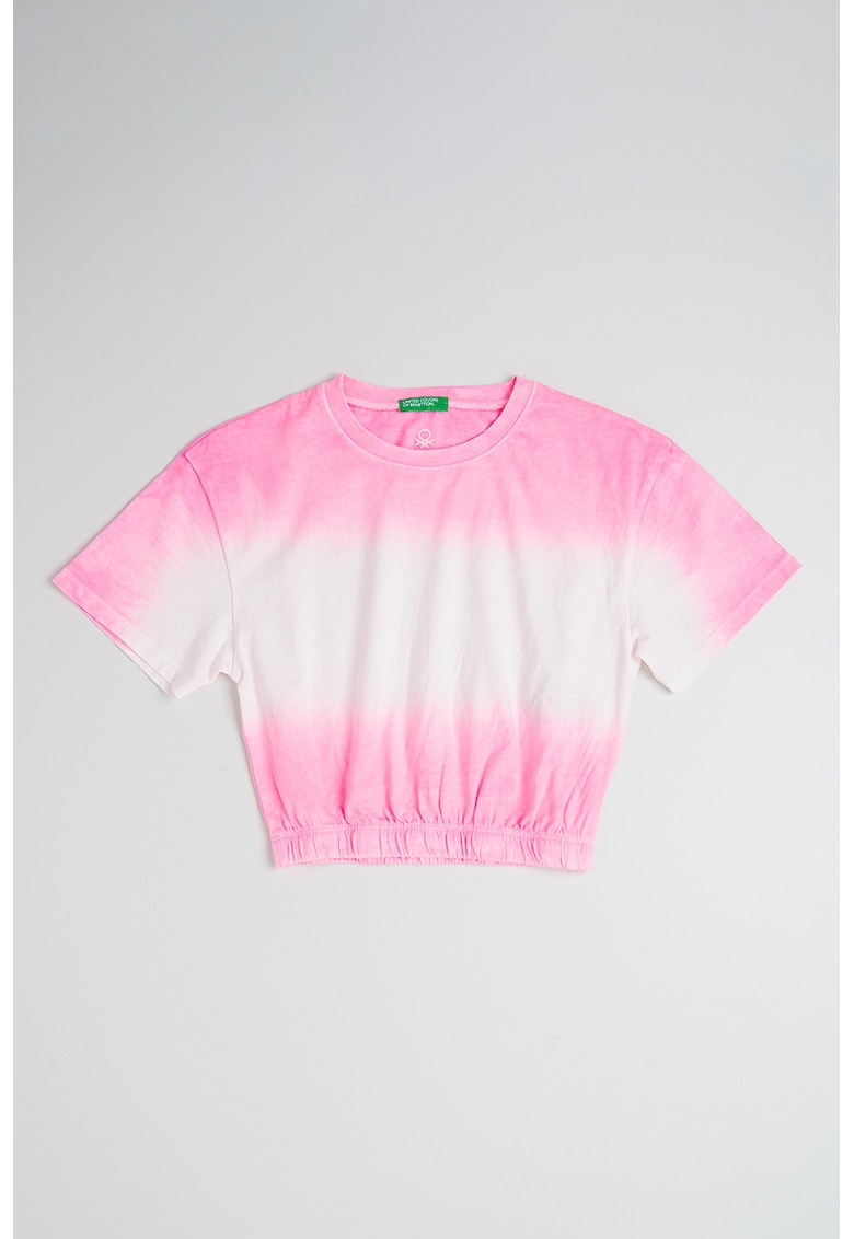 Tricou cu model tie-dye si terminatie elastica