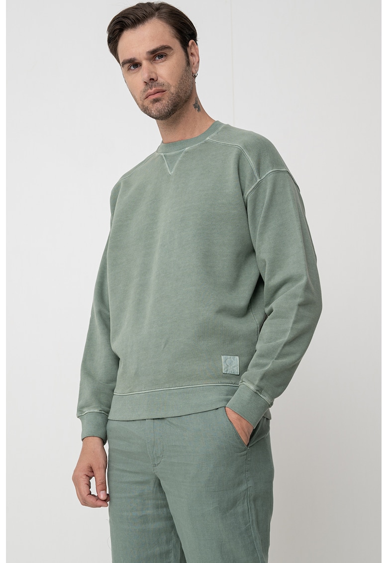 Bluza de trening din bumbac cu decolteu la baza gatului