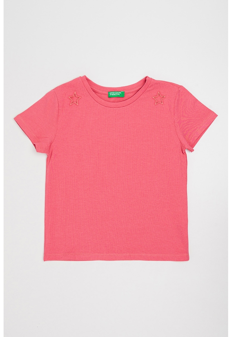 Tricou din amestec de bumbac cu detalii brodate