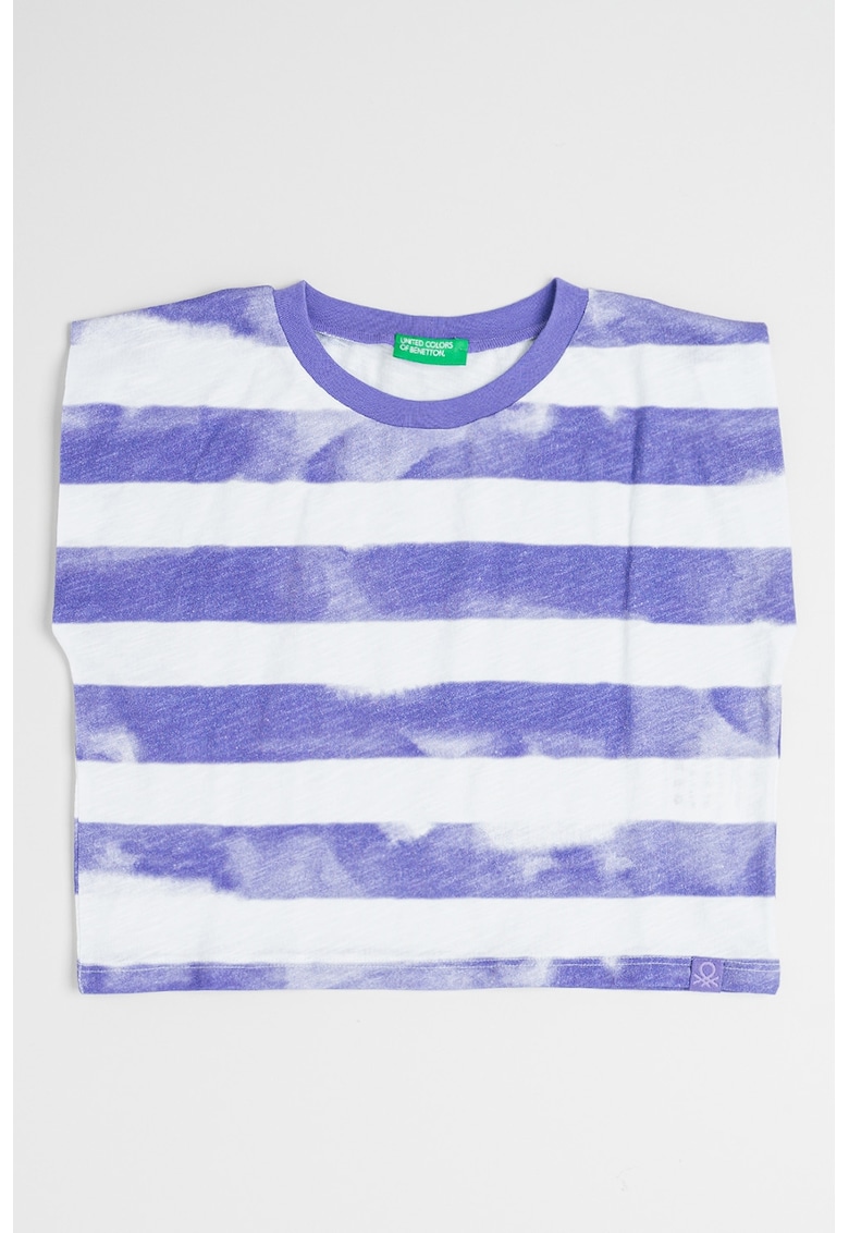 Tricou din bumbac cu model in dungi