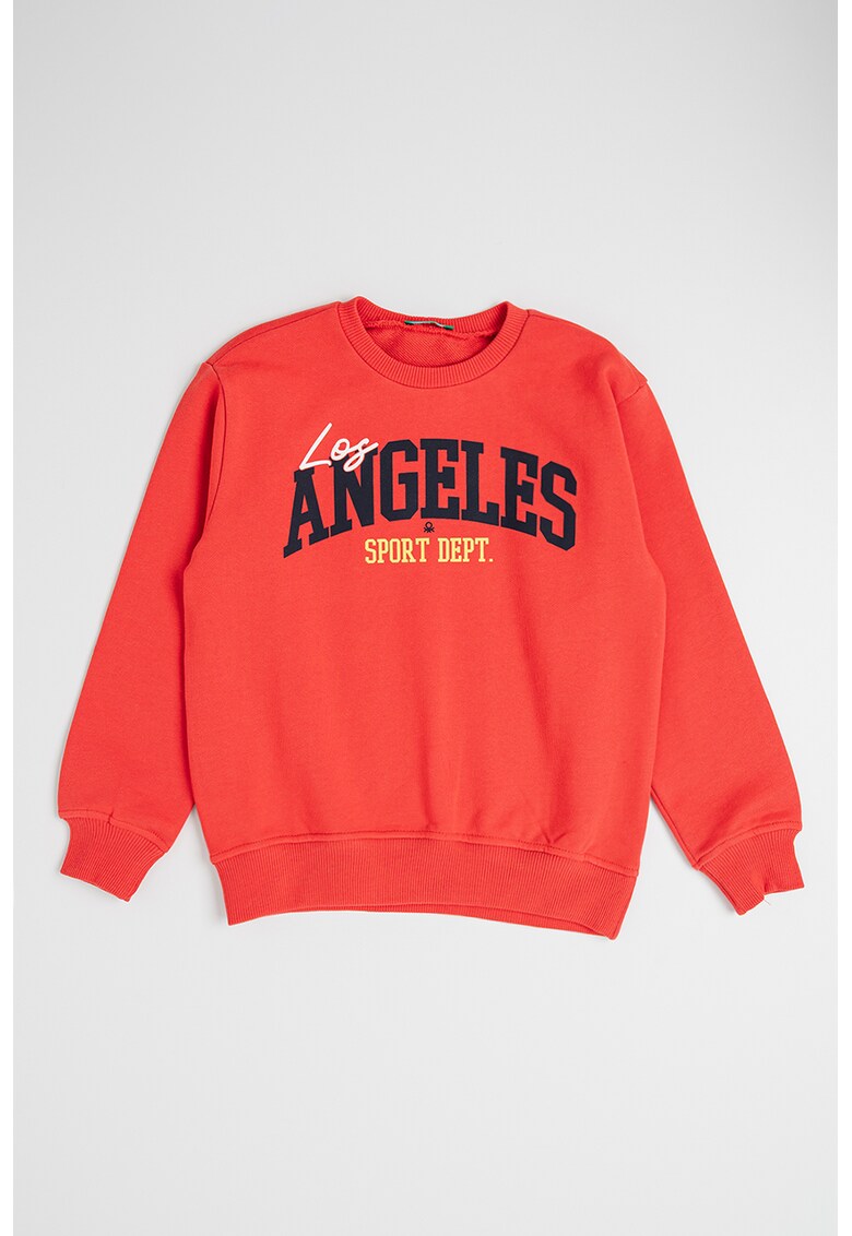 Bluza sport cu text - Rosu/Bleumarin