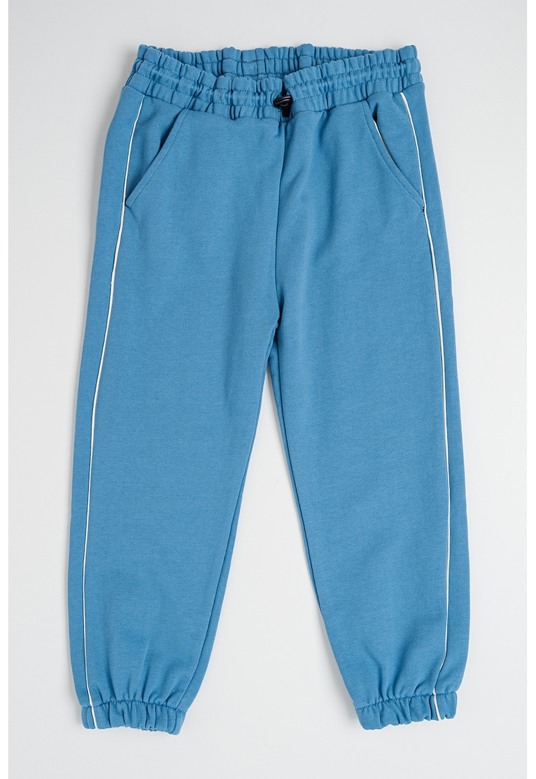 Pantaloni de trening din bumbac cu model uni