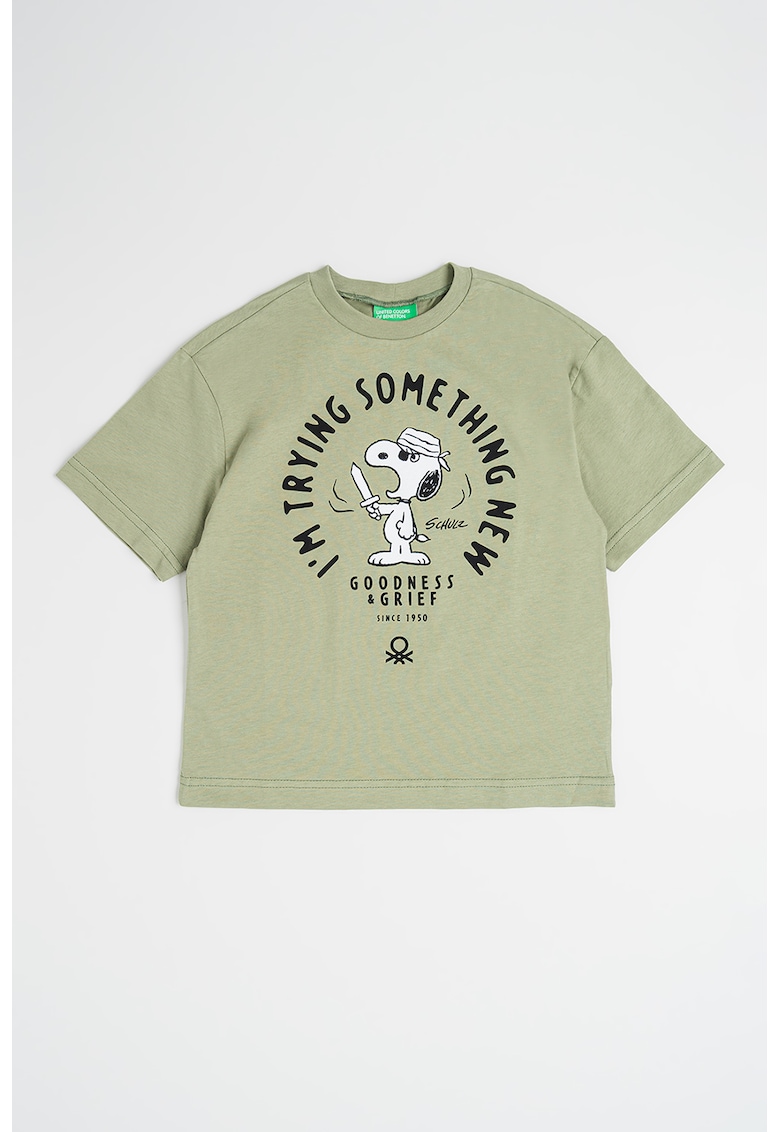 Tricou de bumbac cu imprimeu - Verde fistic