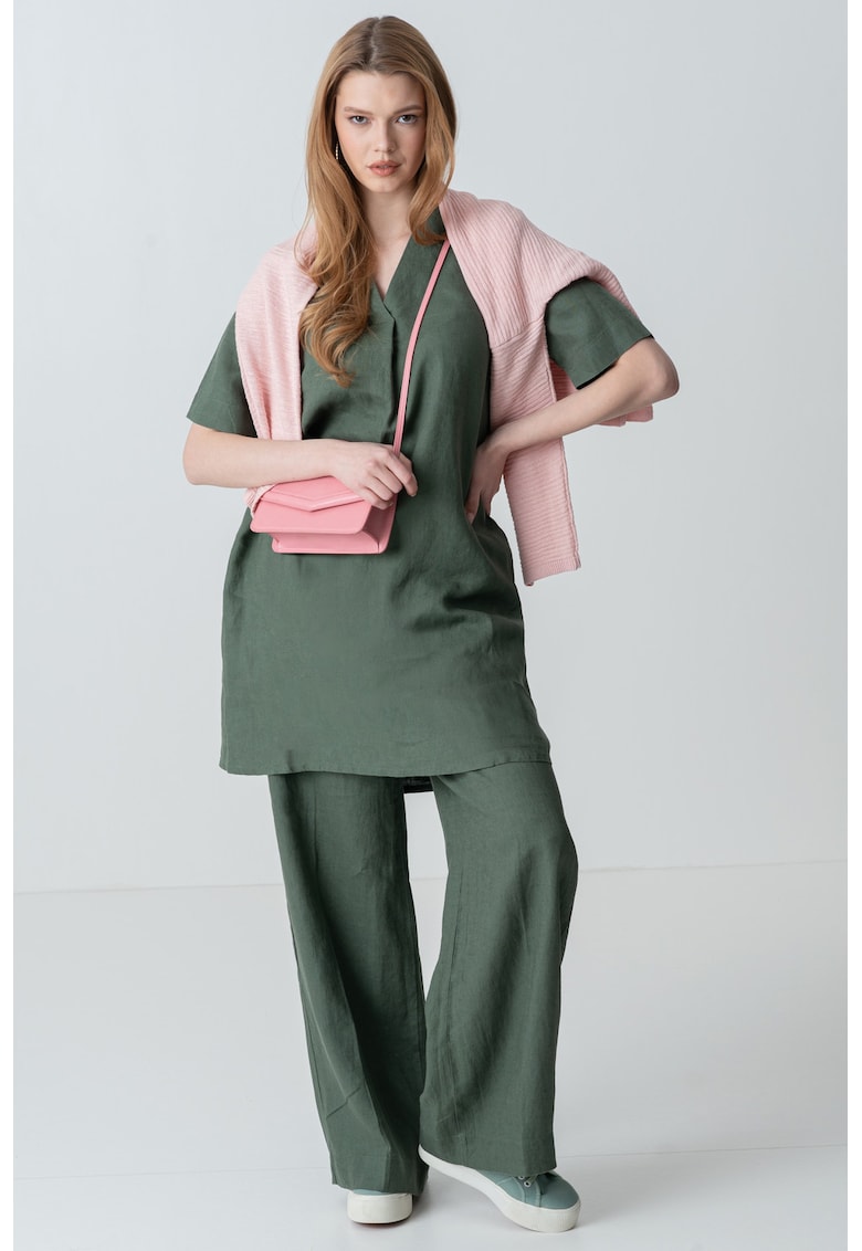 Rochie din in cu decolteu in V Rochie din in cu decolteu in V