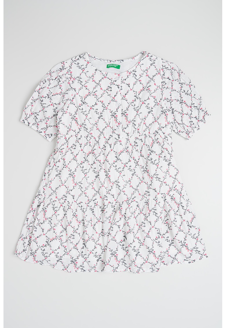 Rochie cu maneci scurte si imprimeu