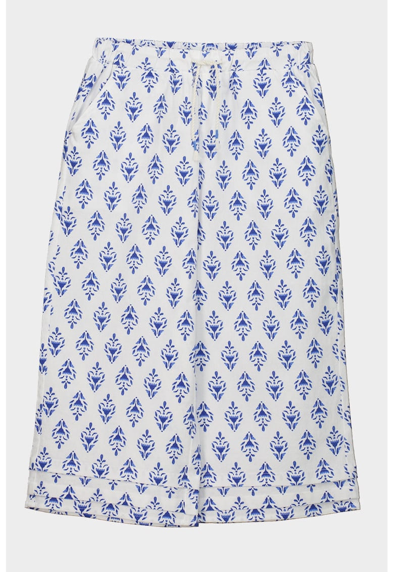 Pantaloni cu imprimeu - Alb optic/Albastru