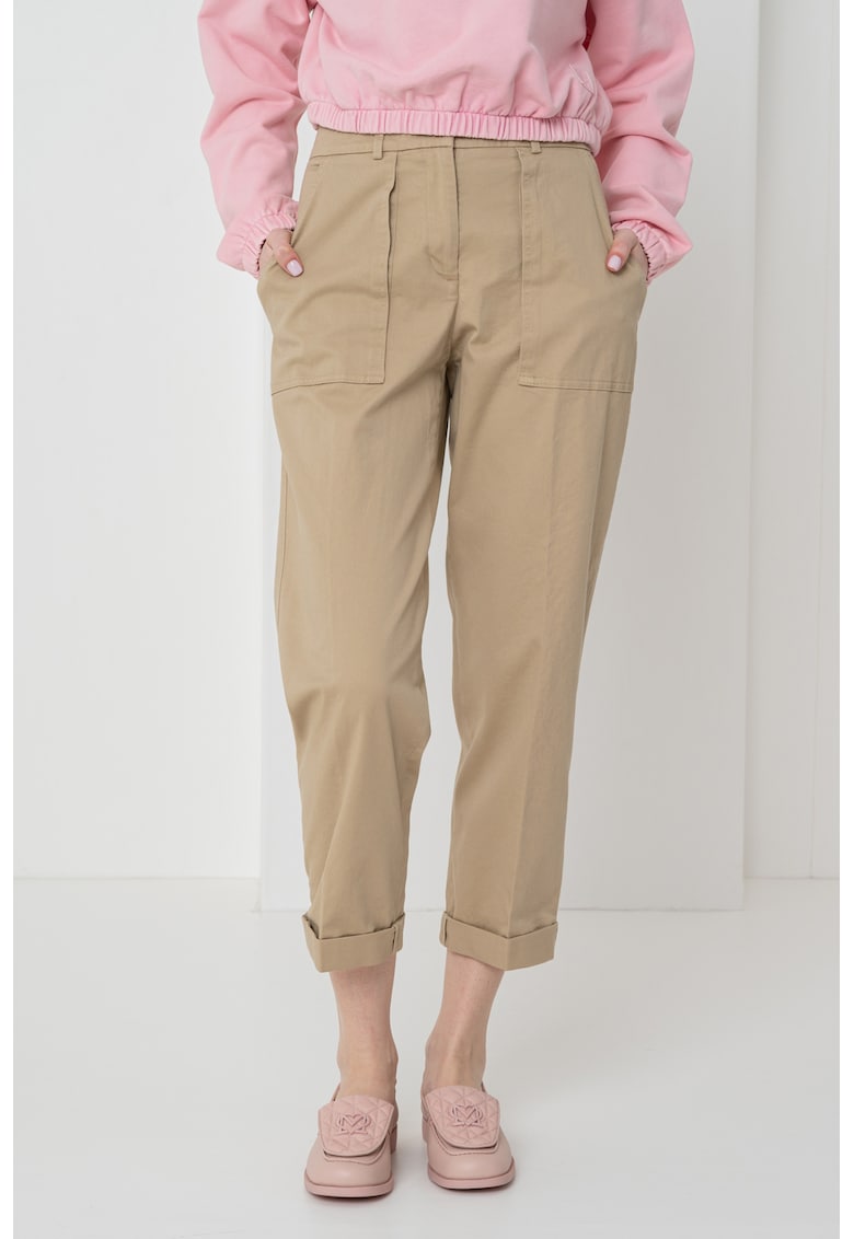 Pantaloni conici cu talie inalta