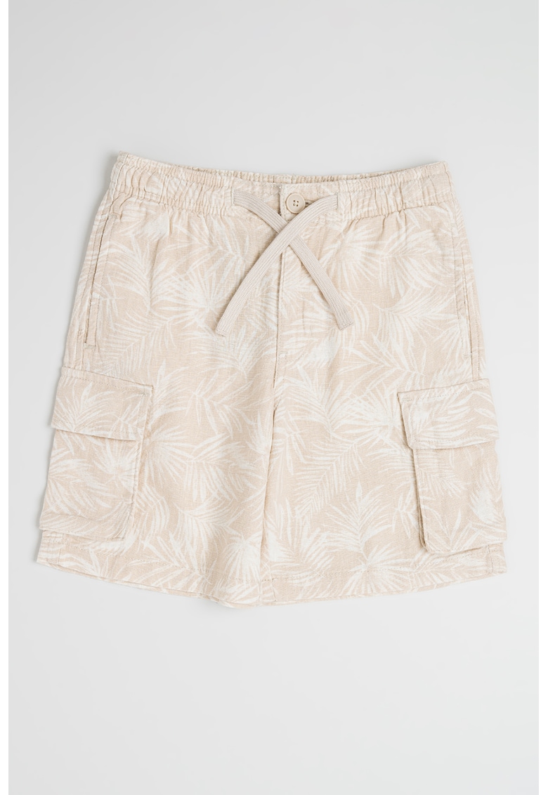 Pantaloni scurti cu imprimeu floral si buzunare laterale