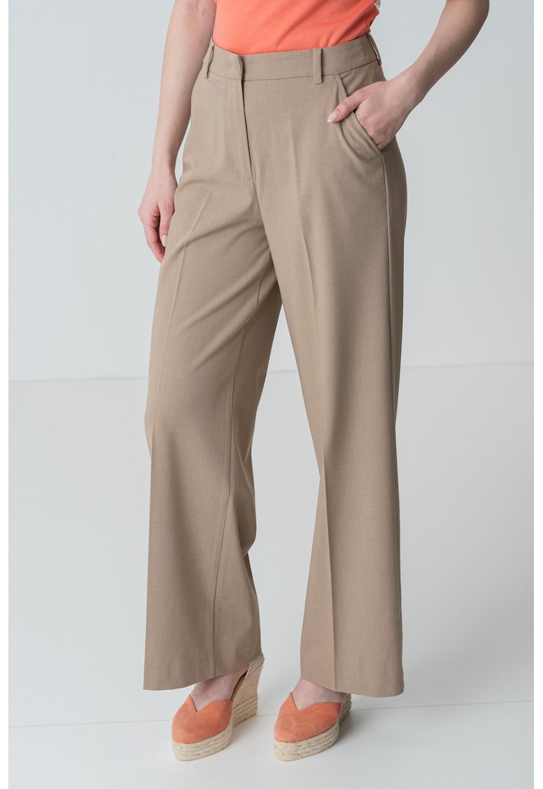 Pantaloni drepti cu talie inalta