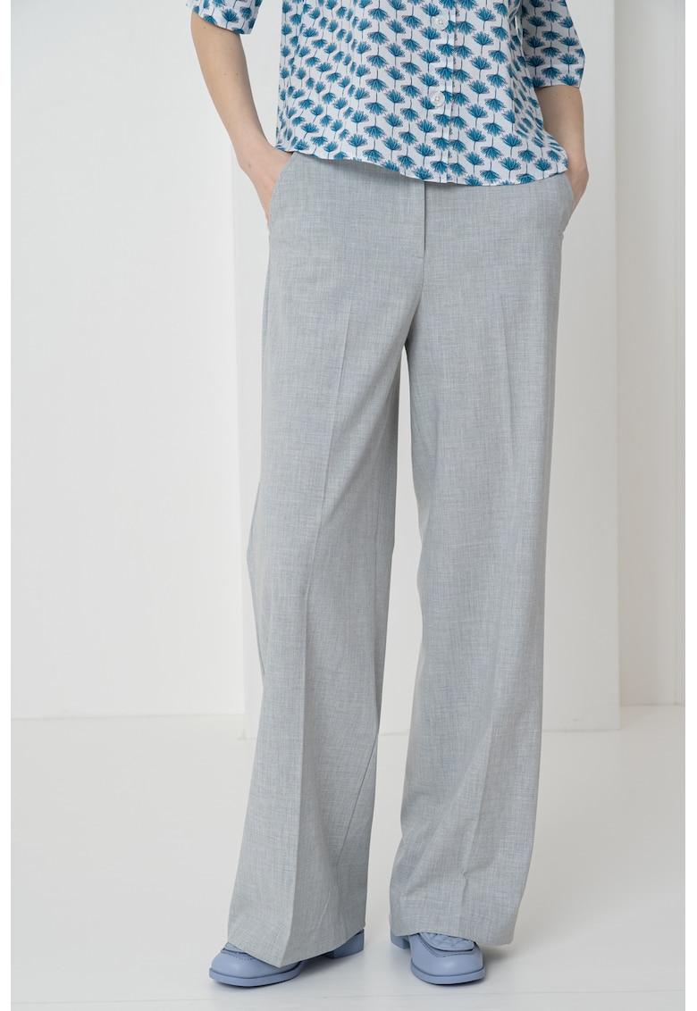 Pantaloni drepti cu talie inalta