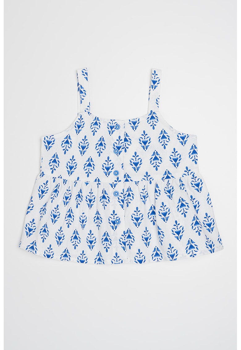 Top cu imprimeu si decolteu rotund