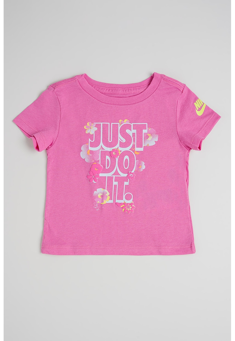 Tricou cu mesaj si model floral Tricou cu mesaj si model floral