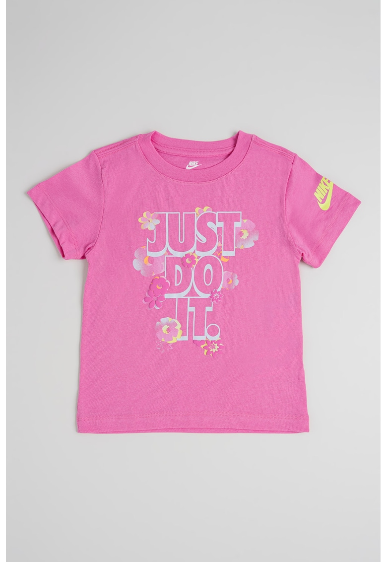 Tricou cu mesaj si model floral Tricou cu mesaj si model floral