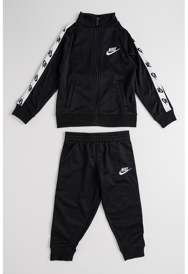 Trening cu fermoar si logo - Alb/Negru