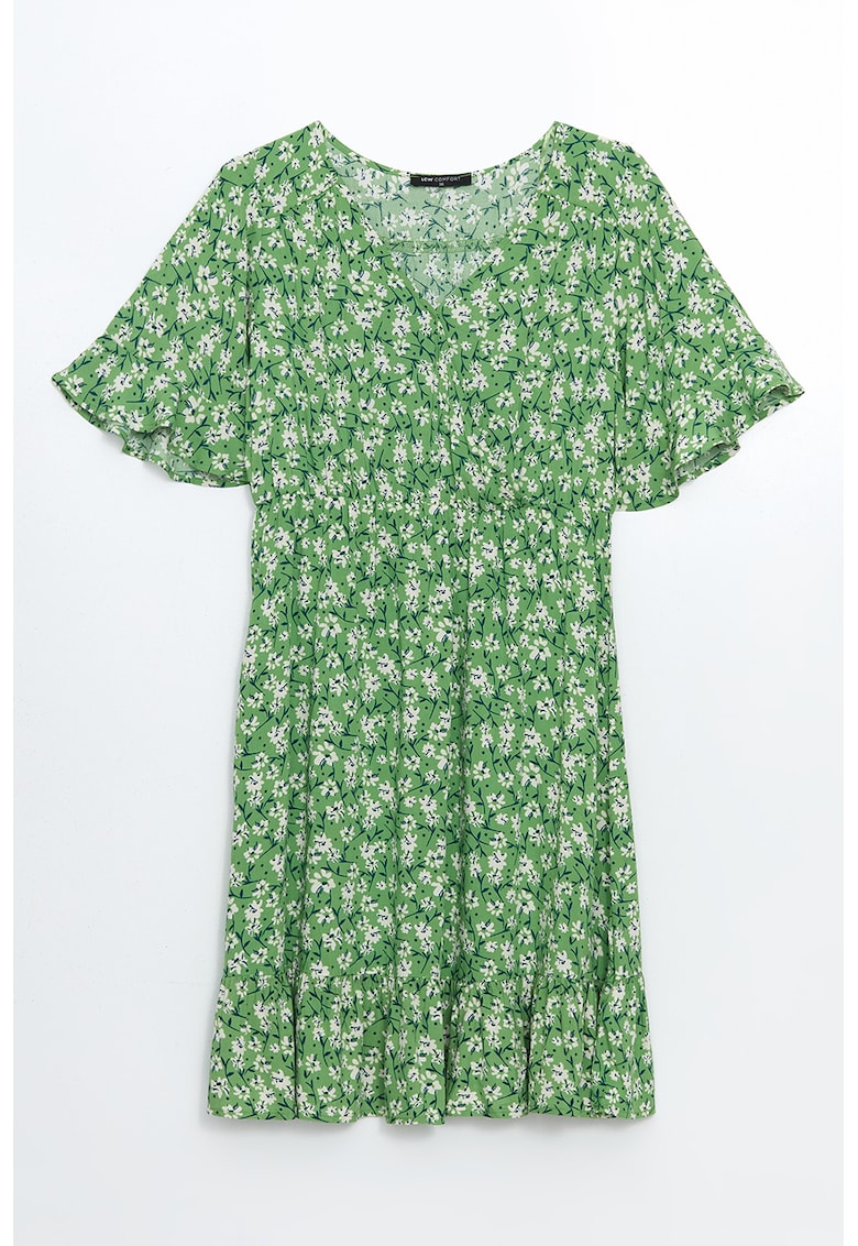 Rochie cu volane si model floral